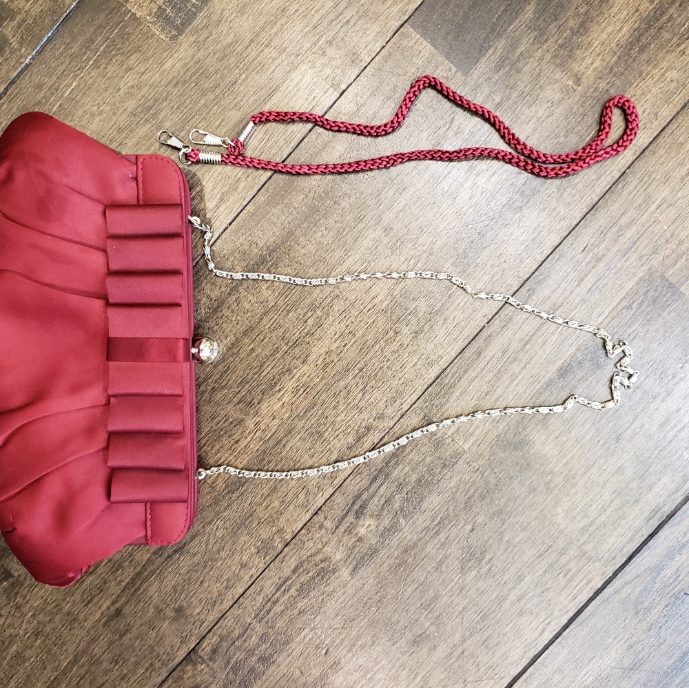 Burgundy clutch